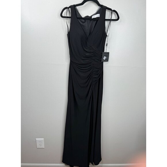 MAC DUGGAL 26513 Ruched Jersey Gown Maxi Dress in Black Classic Size 0 New - Picture 3 of 6